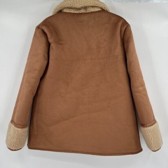 Tuckernuck Stella Shearling Pullover Jacket sz S Small Quarter Zip Camel-Tan NWT - Picture 7 of 7